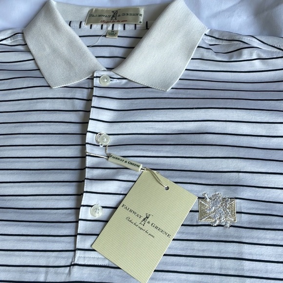 Fairway Greene Barrow Striped Lisle Polo Golf Shirt - Picture 4 of 9